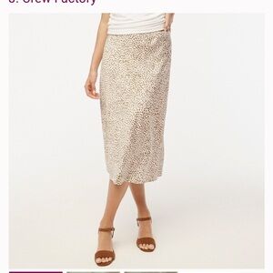 J. Crew Slip Skirt Leopard Cheetah Print Midi EUC, XL